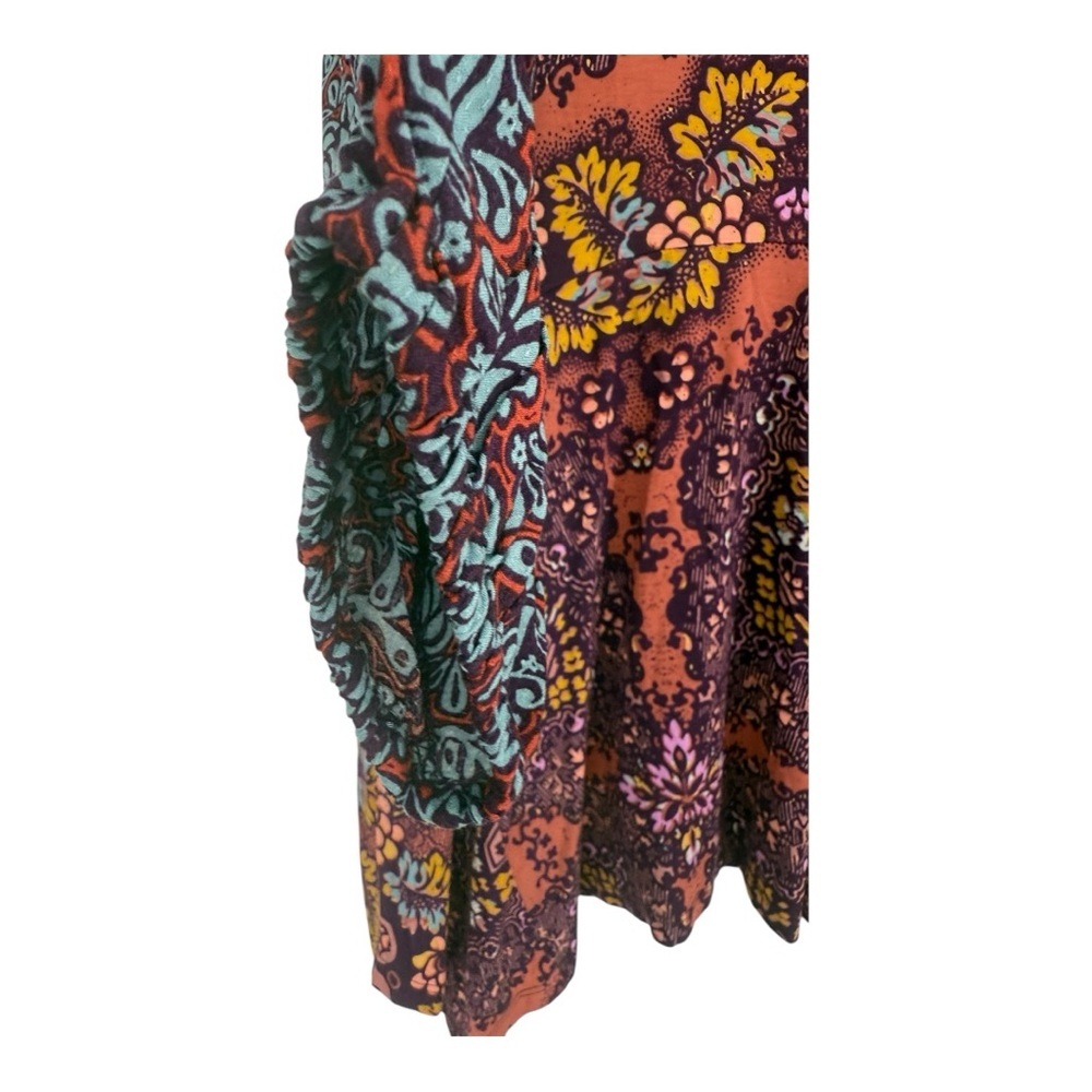 Maeve Anthropologie Summerset Boho Floral Blouse Mixed Print Handkerchief Hem M - Picture 5 of 13